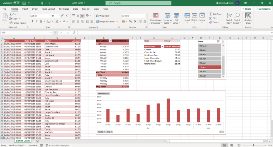 Excel screenshot